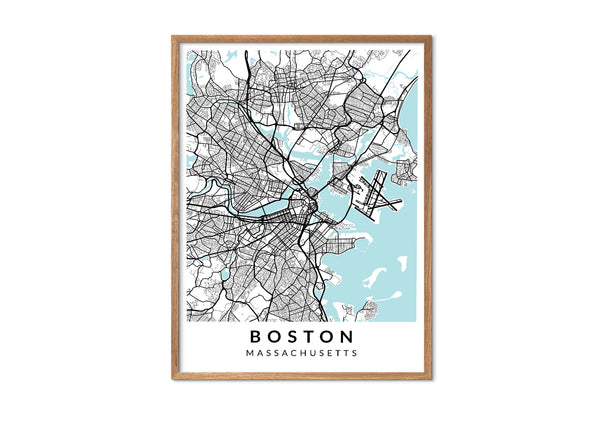 Boston Massachusetts print poster map wall modern art home design
