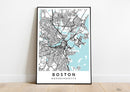 Boston Massachusetts print poster map wall modern art home design