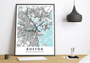 Boston Massachusetts print poster map wall modern art home design