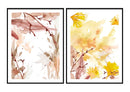 Branches leaves minimalist watercolor modern wall art design décor