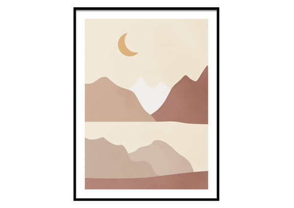 Brown landscape minimalist modern wall art design décor