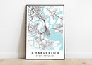 Charleston South Carolina print poster map wall modern art home design