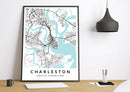 Charleston South Carolina print poster map wall modern art home design