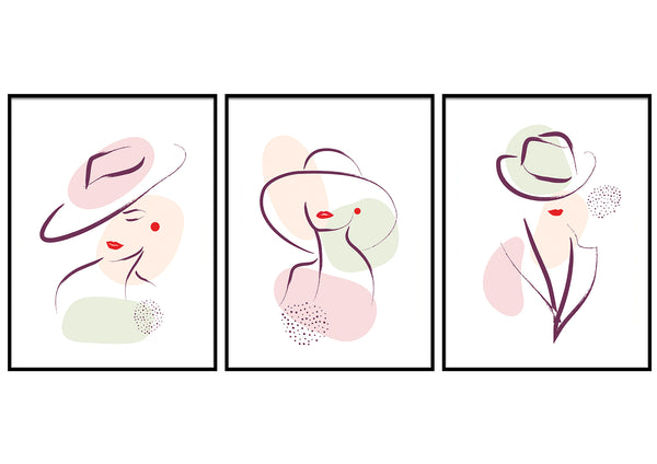 Chic woman minimalist line modern wall art Design décor