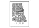 Chicago, Illinois map, city posters wall art design décor