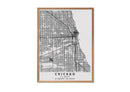 Chicago Illinois black and white poster map print wall art home design