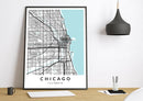 Chicago Illinois print poster map wall modern art home design