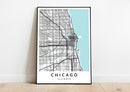 Chicago Illinois print poster map wall modern art home design