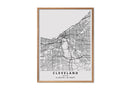 Cleveland Ohio black and white poster map print wall art home design