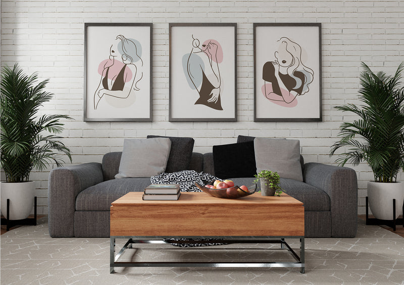 Female Silhouette minimalist line modern wall art Design décor