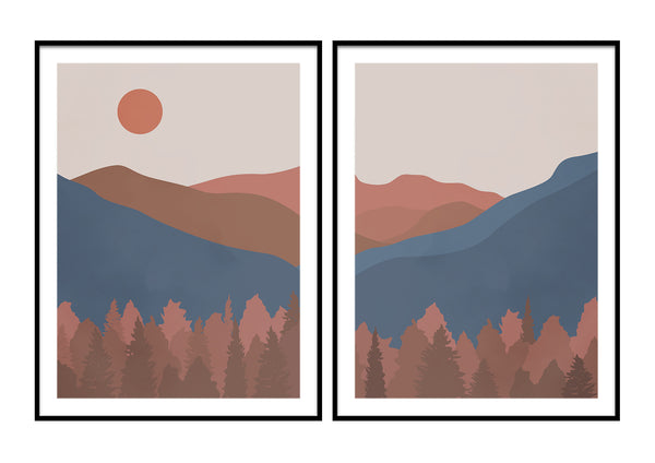 Forest landscape minimalist modern wall art Design décor