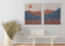 Forest landscape minimalist modern wall art Design décor