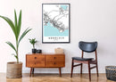 Honolulu Hawaii print poster map wall modern art home design