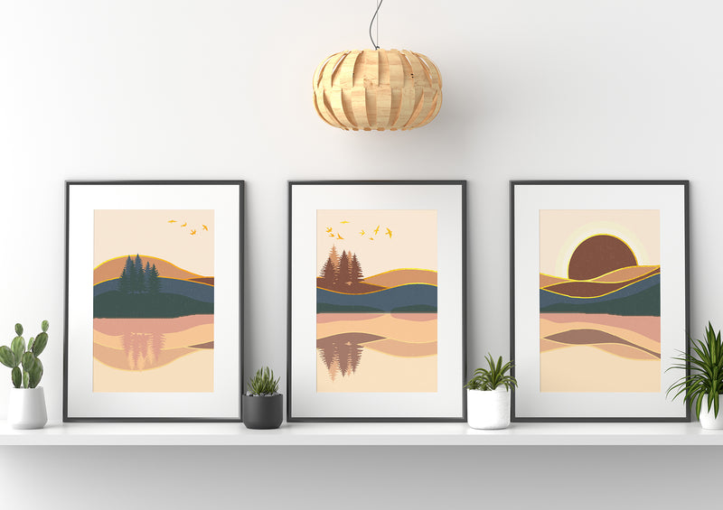 Landscape abstract prints modern wall art design décor