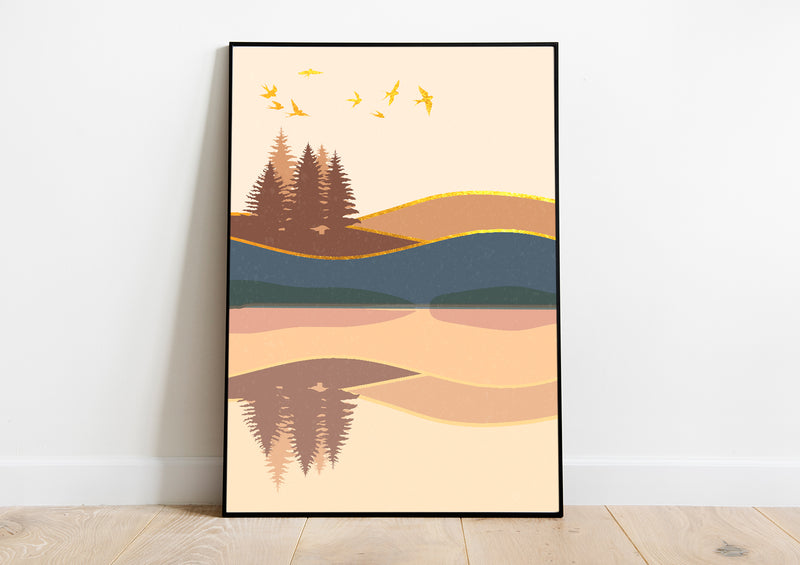 Landscape abstract prints modern wall art design décor