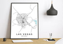 Las Vegas Nevada print poster map wall modern art home design