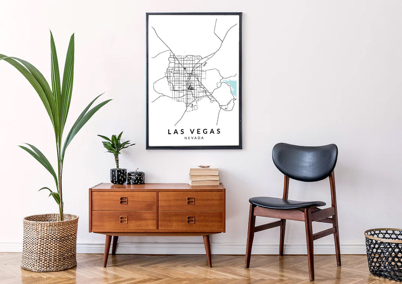 Las Vegas Nevada print poster map wall modern art home design