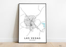Las Vegas Nevada print poster map wall modern art home design