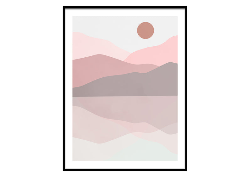 Mountains lake minimalist modern wall art design décor