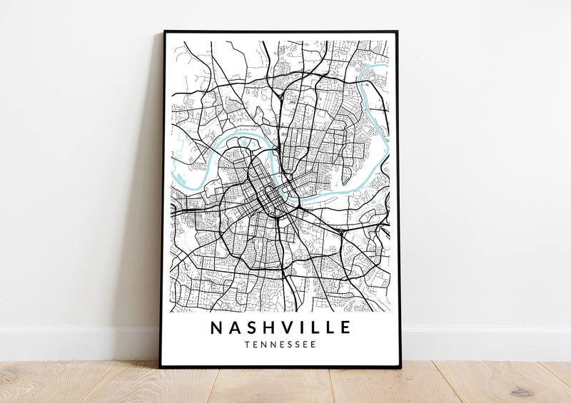 Nashville Tennessee print poster map wall modern art home design
