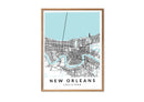 New Orleans Louisiana print poster map wall modern art home design