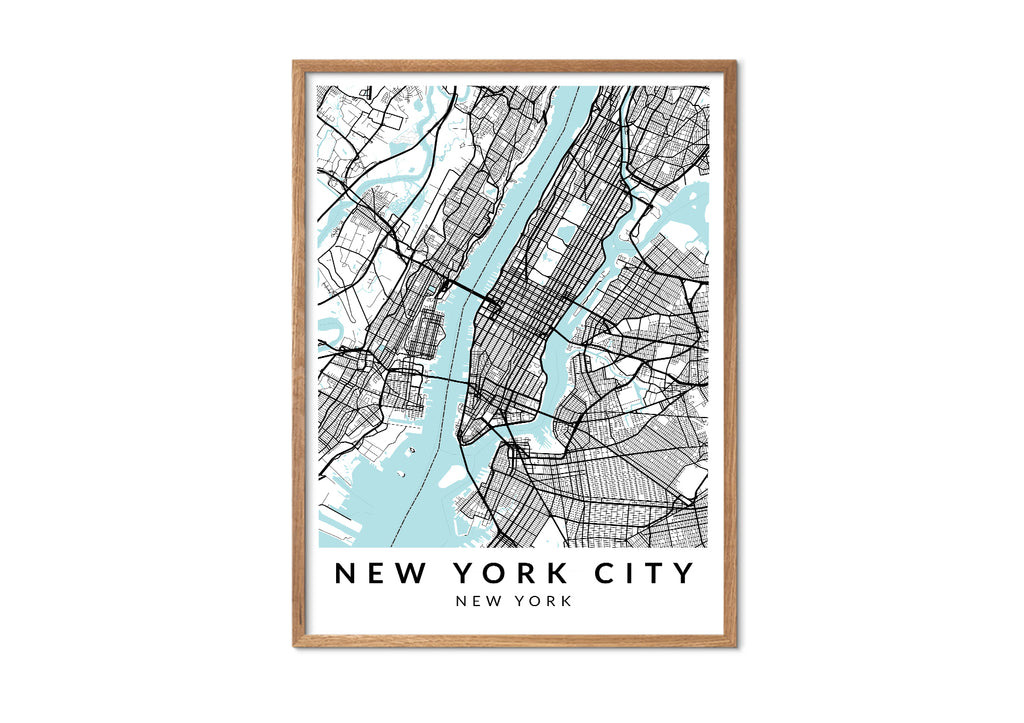 Framed New York City Map Dyptich, Wall Art