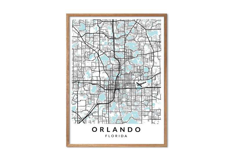 Orlando Florida print poster map wall modern art home design