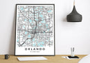 Orlando Florida print poster map wall modern art home design
