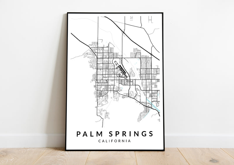 Palm Springs print poster map wall modern art home design
