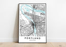 Portland Oregon print poster map wall modern art home design