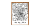 San Antonio Texas print poster map wall modern art home design