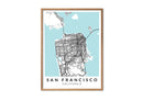 San Francisco California print poster map wall modern art home design