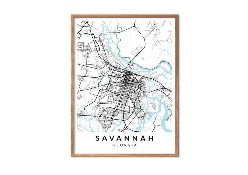 Savannah Georgia print poster map wall modern art home design