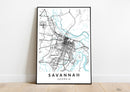 Savannah Georgia print poster map wall modern art home design