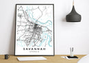 Savannah Georgia print poster map wall modern art home design