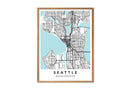 Seattle Washington print poster map wall modern art home design
