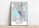 Seattle Washington print poster map wall modern art home design