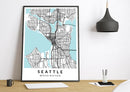 Seattle Washington print poster map wall modern art home design