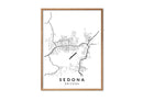 Sedona Arizona poster map print wall modern art home design