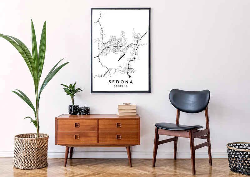 Sedona Arizona poster map print wall modern art home design