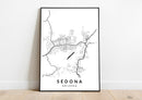 Sedona Arizona poster map print wall modern art home design