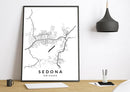 Sedona Arizona poster map print wall modern art home design