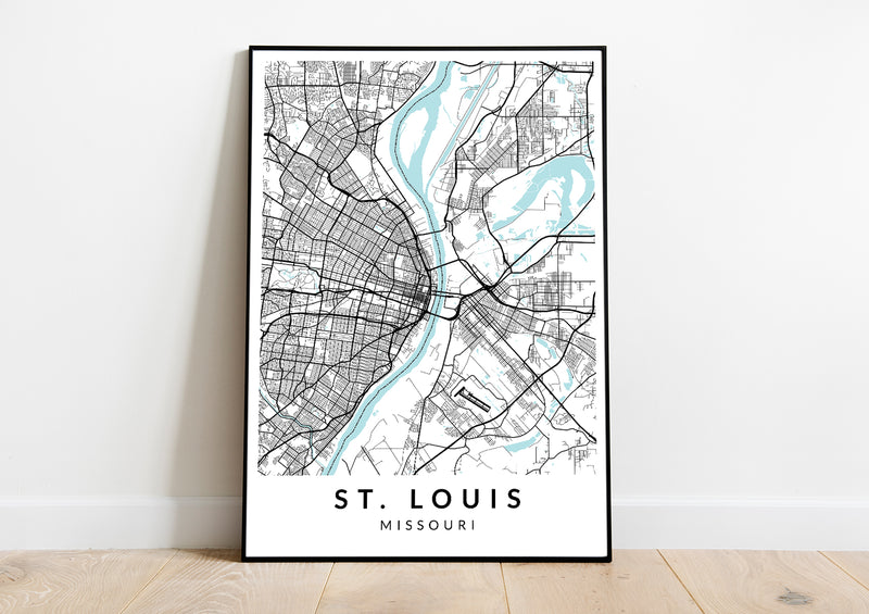 St Luis Missouri poster map print wall modern art home design